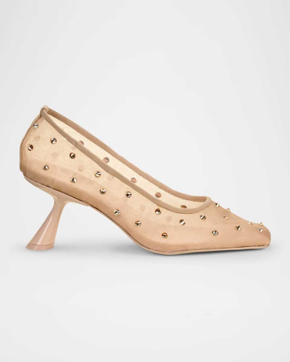 Winnie Crystal Mesh Pumps